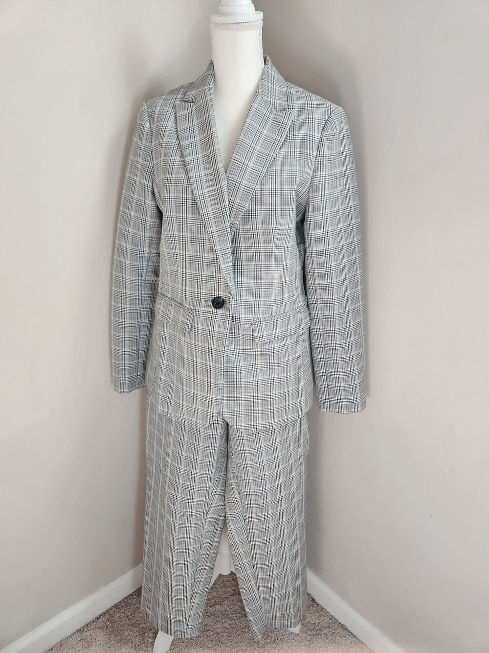 a new day Gray Plaid Two-Piece Blazer & Trouser Set